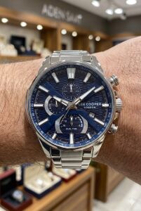 Lee Cooper Multifonksiyon Erkek Kol Saati | 46 mm Çelik Kasa , Lacivert Kadran, 5 ATM