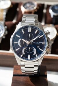 Lee Cooper Multifonksiyon Erkek Kol Saati | 46 mm Çelik Kasa , Lacivert Kadran, 5 ATM