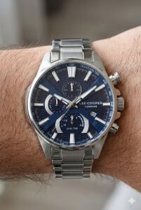 Lee Cooper Multifonksiyon Erkek Kol Saati | 46 mm Çelik Kasa , Lacivert Kadran, 5 ATM