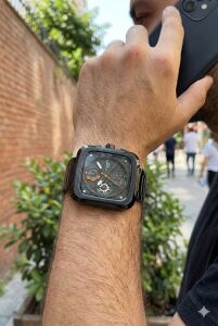 Lee Cooper Siyah Kadran, Kare Kasa, Çok Fonksiyonlu, Çelik Kordon Erkek Kol Saati