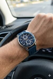 Lee Cooper Erkek Kol Saati | Lacivert Kadran, Spor Silikon Kordon, Çok Fonksiyonlu