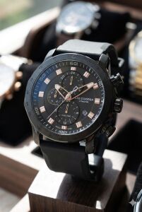 Lee Cooper Erkek Kol Saati | Siyah Kadran, 49mm Büyük Kasa,  Çok Fonksiyonlu, Spor