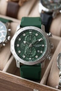 Lee Cooper Yeşil Erkek Kol Saati | 49mm Büyük Kasa, Sportif ve Çok Fonksiyonlu, 5 ATM