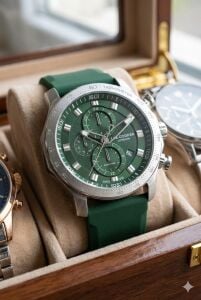 Lee Cooper Yeşil Erkek Kol Saati | 49mm Büyük Kasa, Sportif ve Çok Fonksiyonlu, 5 ATM