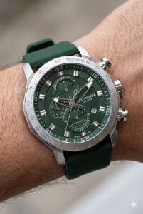 Lee Cooper Yeşil Erkek Kol Saati | 49mm Büyük Kasa, Sportif ve Çok Fonksiyonlu, 5 ATM