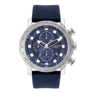 Lee Cooper Spor Erkek Kol Saati | Mavi Kadran, 49mm Büyük Kasa, Çok Fonksiyonlu, 5ATM