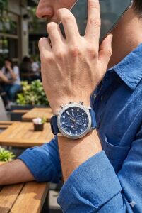 Lee Cooper Spor Erkek Kol Saati | Mavi Kadran, 49mm Büyük Kasa, Çok Fonksiyonlu, 5ATM