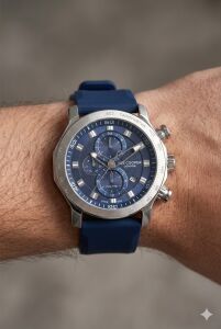 Lee Cooper Spor Erkek Kol Saati | Mavi Kadran, 49mm Büyük Kasa, Çok Fonksiyonlu, 5ATM