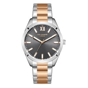 Lee Cooper Klasik ve Şık Erkek Kol Saati | 40 mm Çelik Kasa, Çift Renk Kordon, 5 ATM