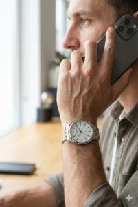 Lee Cooper 41mm Kasa, Beyaz Kadran, Çift Renk Çelik Kordon, Klasik ve Şık Erkek Kol Saati