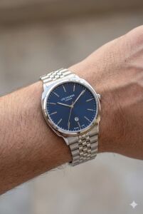 Lee Cooper 41mm Çelik Kasa, Lacivert Kadran, Gümüş Çelik Kordon Erkek Kol Saati