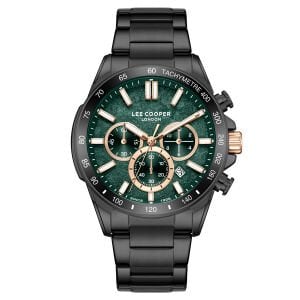 Lee Cooper 42mm Çelik Kasa, Yeşil Kadran,  Çelik Kordon, Spor Erkek Kol Saati