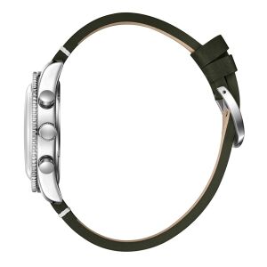 Lee Cooper 41mm Çelik Kasa, Haki Deri Kordon, Multifonksiyon Erkek Kol Saati