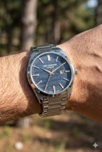 Lee Cooper 41mm Çelik Kasa, Çelik Kordon, Lacivert Kadran, Şık Tasarım Erkek Kol Saati