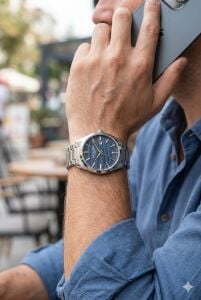 Lee Cooper 41mm Çelik Kasa, Çelik Kordon, Lacivert Kadran, Şık Tasarım Erkek Kol Saati