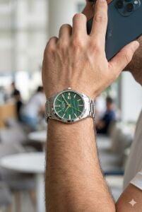 Lee Cooper 41mm Çelik Kasa, Çelik Kordonlu, Yeşil Kadran Erkek Kol Saati