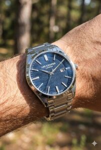 Lee Cooper 41mm, Lacivert Dokulu Kadran, Paslanmaz Çelik Kordon Erkek Kol Saati