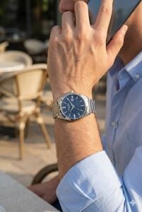 Lee Cooper 41mm, Lacivert Dokulu Kadran, Paslanmaz Çelik Kordon Erkek Kol Saati