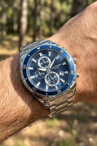 Lee Cooper 43mm Çelik Kasa, Spor Lacivert Kadran, Gümüş Renk Çelik Kordon,  Erkek Kol Saati