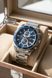 Lee Cooper 43mm Çelik Kasa, Spor Lacivert Kadran, Gümüş Renk Çelik Kordon,  Erkek Kol Saati