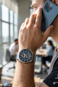 Lee Cooper 43mm Çelik Kasa, Spor Lacivert Kadran, Gümüş Renk Çelik Kordon,  Erkek Kol Saati