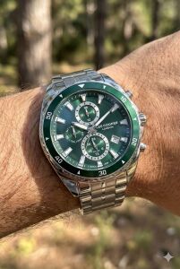 Lee Cooper 43mm Çelik Kasa, Spor Yeşil Kadran, Gümüş Renk Çelik Kordon Erkek Kol Saati