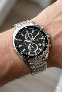 Lee Cooper 43mm Çelik Kasa, Siyah Spor Kadran, Gümüş Renk Çelik Kordon Erkek Kol Saati