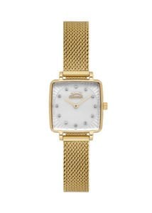 Slazenger Altın Renk Kadın Kol Saati | Altın Örgü Çelik Kordon, İnci Sedef Kadran, Zarif Tasarım