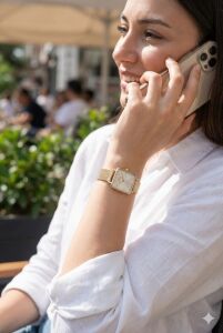 Slazenger Altın Renk Kadın Kol Saati | Altın Örgü Çelik Kordon, İnci Sedef Kadran, Zarif Tasarım