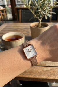 Slazenger Rose Gold Renk Kadın Kol Saati | Paslanmaz Çelik Rose Gold Örgü Kordon, İnci Sedef Kadran