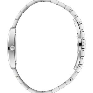 Slazenger 23mm Dikdörtgen Kasa Kadın Kol Saati | Silver & Rose Gold Renk Çelik Kordon, Sedef Kadran