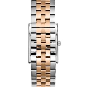 Slazenger 23mm Dikdörtgen Kasa Kadın Kol Saati | Silver & Rose Gold Renk Çelik Kordon, Sedef Kadran