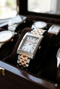 Slazenger 23mm Dikdörtgen Kasa Kadın Kol Saati | Silver & Rose Gold Renk Çelik Kordon, Sedef Kadran