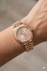 Slazenger Rose Gold Kadın Kol Saati | 36mm Rose Gold Çelik Kasa ve Çelik Kordon, 5 ATM