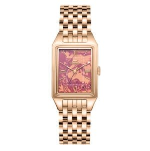 Slazenger Pembe Altın Renk Kadın Kol Saati | 22mm Rose Gold Kasa, Çelik Kordon, Desenli Kadran