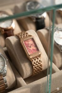 Slazenger Pembe Altın Renk Kadın Kol Saati | 22mm Rose Gold Kasa, Çelik Kordon, Desenli Kadran