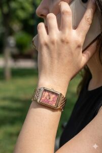 Slazenger Pembe Altın Renk Kadın Kol Saati | 22mm Rose Gold Kasa, Çelik Kordon, Desenli Kadran