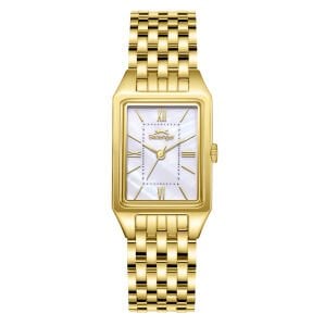 Slazenger Altın Renk Kadın Kol Saati | 22mm Gold Kasa, Çelik Kordon, Mineral Cam, 5ATM