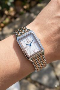 Slazenger 22mm Dikdörtgen Kasa Kadın Kol Saati |  Gümüş & Rose Gold Renk Çelik Kordon, 5ATM