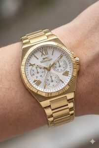 Slazenger 34mm Altın Renk Kadın Kol Saati | Altın Renk Çelik Kordon, Mineral Cam, 5 ATM