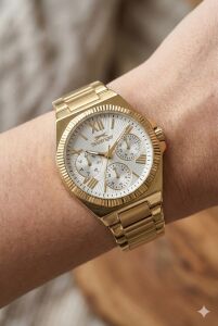 Slazenger 34mm Altın Renk Kadın Kol Saati | Altın Renk Çelik Kordon, Mineral Cam, 5 ATM