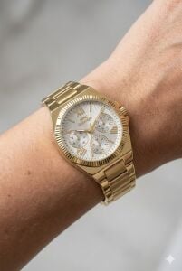 Slazenger 34mm Altın Renk Kadın Kol Saati | Altın Renk Çelik Kordon, Mineral Cam, 5 ATM