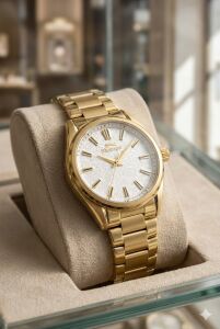 Slazenger Kadın Kol Saati | 30mm, Altın Renk Çelik Kordon, Mineral Cam, 5ATM