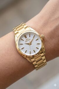 Slazenger Kadın Kol Saati | 30mm, Altın Renk Çelik Kordon, Mineral Cam, 5ATM