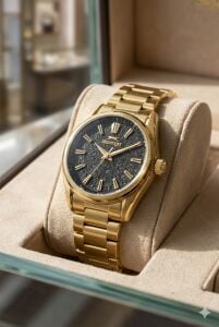 Slazenger Siyah Kadran Kadın Kol Saati | 30mm, Gold Çelik Kasan ve Kordon, 5 ATM