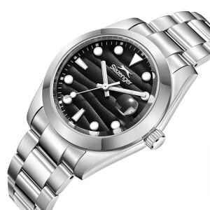 Slazenger 41mm, Rolex Tasarım Erkek Kol Saati | Gümüş Renk Çelik Kordon, Takvimli Mekanizma, 5ATM