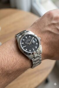 Slazenger 41mm, Rolex Tasarım Erkek Kol Saati | Gümüş Renk Çelik Kordon, Takvimli Mekanizma, 5ATM