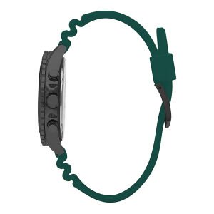 Slazenger 44mm Kurşun Renk Kasa, Yeşil Silikon Kordon, Multifonksiyon Erkek Kol Saati