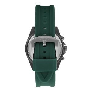 Slazenger 44mm Kurşun Renk Kasa, Yeşil Silikon Kordon, Multifonksiyon Erkek Kol Saati