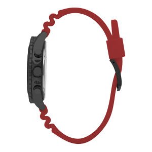 Slazenger Kırmız Renk Spor Erkek Kol Saati | 44mm Siyah Kasa, Kırmızı Silikon Kordon, Multifonksiyon